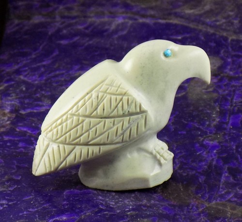¡VENTA ZMT! -40% Fetiche Águila Zuni por Eli Cheama - Roca de pescado blanca - Imagen 3 de 7