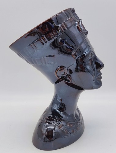 Vintage 60's 70's Arnels Nefertiti Egyptian Queen Ceramic Glazed Bust Statue 12" - Picture 3 of 10