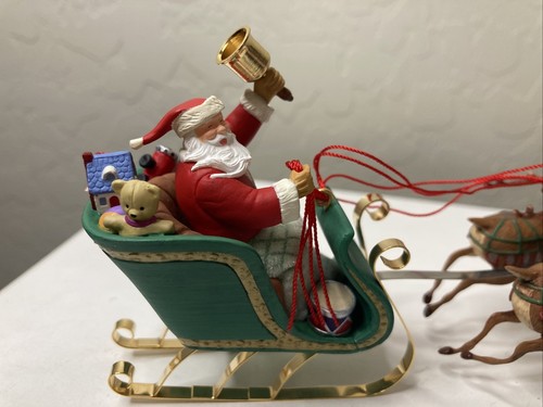 Santa's On His Way 2003 Hallmark Keepsake Christmas Ornament | With Reindeer - Picture 6 of 17