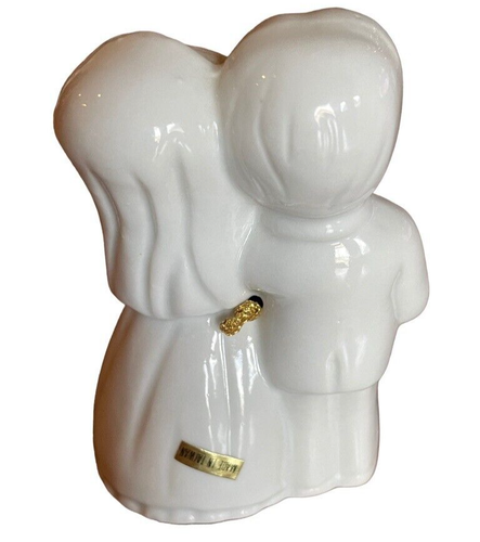 Precious Moments Blue Eyes Bride & Groom Pillsbury Dough Boy Bell or Cake Topper - Picture 2 of 7