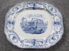 Antique Jamieson Bo`ness Blue & White Transferware "Modern Athens" Platter c1850