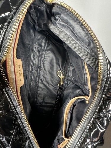 MZ Wallace Deluxe Schultertasche gesteppt schwarz Lackleder Kettenriemen neu ohne Etikett - Bild 13 von 17