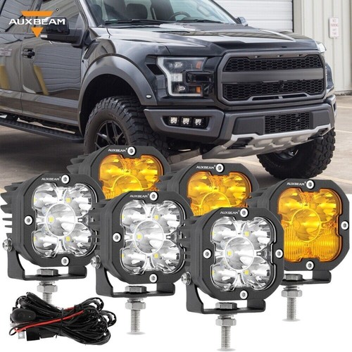 AUXBEAM 6PC LED Driving Light Cube Pods Fog Lamp For 2017-2023 Ford F-150 Raptor - Picture 1 of 12