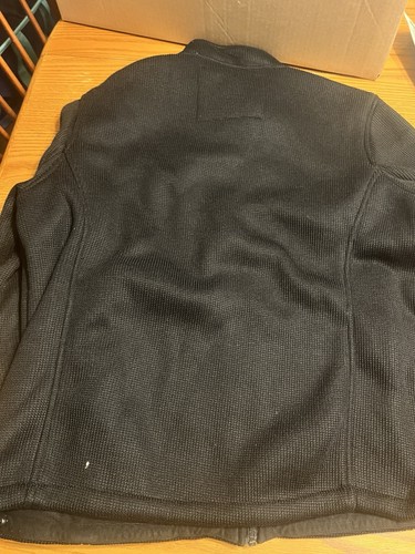 Gerry Men's XL Full Zip Jacket Fleece Lined Knit Collared Pockets Black - Picture 7 of 7