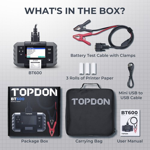 TOPDON Car Battery Tester & Printer 12V Cranking Charging Load Test Analyzer - Picture 12 of 12