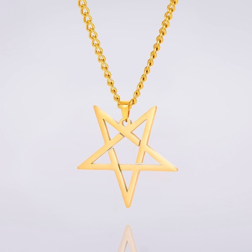 Collar Pentáculo Invertido Colgante Pentagrama Gótico Amuleto Oculto Brujería - Imagen 1 de 14