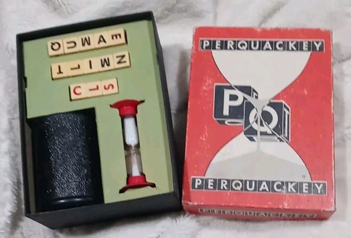 Vintage 1956 Hollingsworth Brothers Perquackey Letter Dice Game Toys - Picture 1 of 4