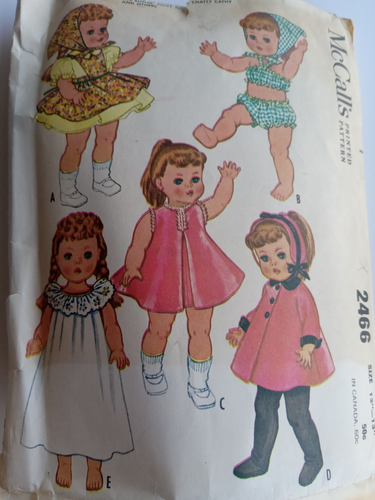 Armario de muñeca infantil McCall's Pattern 2466 1961 de colección talla 12"-13" corte parcial - Imagen 9 de 19