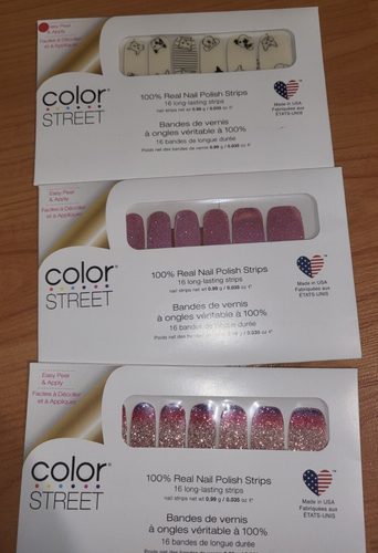 Nail Art Mixed Lot, 3 -Color Street, Clear Tips, 17 Transfers, Glitter, Stickers - Picture 8 of 24