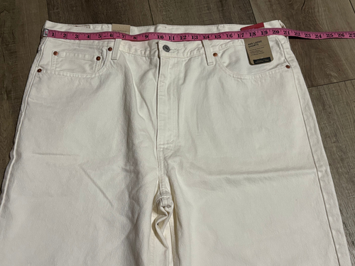 Pantaloncini corti uomo Levi's 469 larghi 12" taglia 40 bianco sporco denim cotone nuovi con etichette - Foto 9 di 10