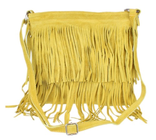 Large Genuine Suede Vera Pelle Shoulder Bag Crossbody Designer Slouch Fringe - Picture 95 of 112