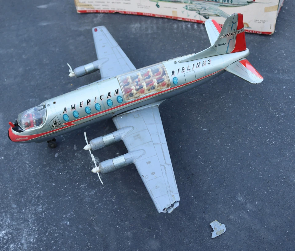 Редкая Игрушка Rosko American Airlines Оловянная Игрушка Самолет с Коробкой Vickers Виконт Томи - Изображение 2 из 4