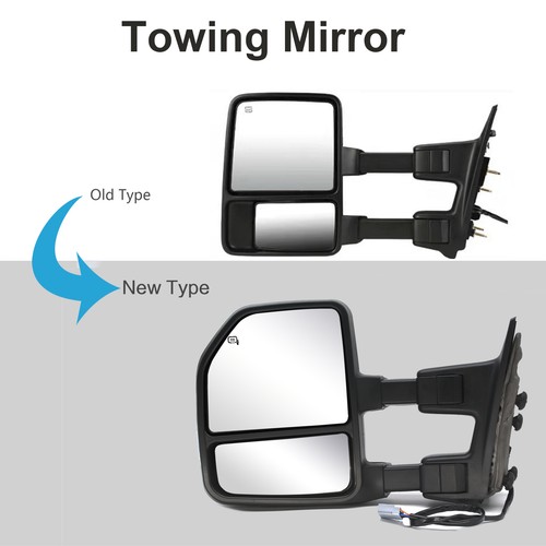 Pair Tow Mirrors For 99-07 Ford F250-F550 Super Duty Power Heated Signal Chrome - Picture 8 of 12
