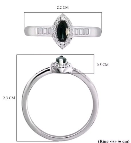 Halo Monte Belo Indicolite Ring Platinum Over Sterling Silver. New. Size T. - Picture 3 of 24