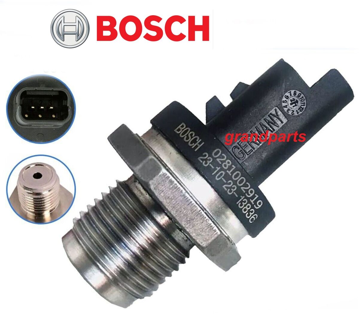 Fuel Rail Pressure Sensor replaces 0281002919 for Bosch Fuel Rail Pressure Sensor replaces 0281002919 for Bosch