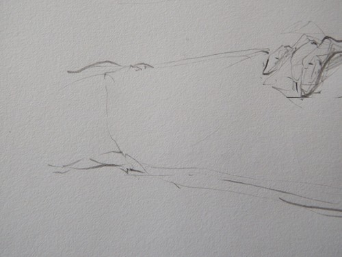 Hand Drawn Pencil Medium Life Drawing Study of a Female Nude in a Standing Pose - Picture 9 of 19