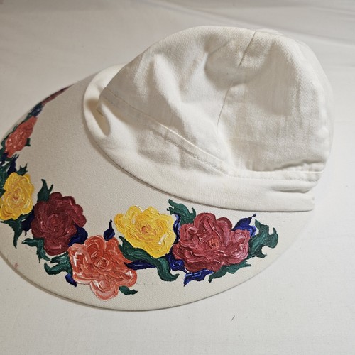 Weißer Betmar Sonnenschutz Hut Damen Schirmmütze Krawatte Floral bemalt - Bild 8 von 13