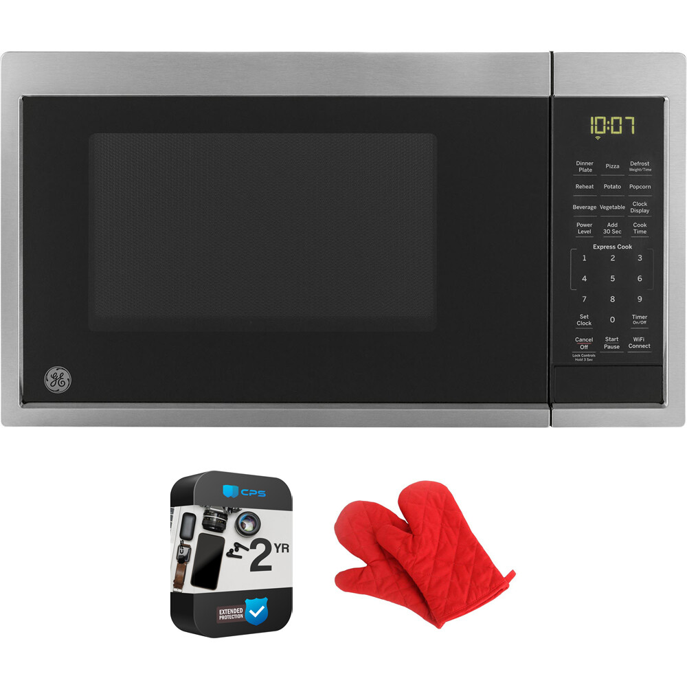 Микроволновая печь GE Smart Countertop объемом 0,9 кубических фута с прихваткой для духовки + Гарантийный пакет на 2 года