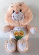 Vintage Care Bears Friend Bear Plush 13  Kenner 1983 Stuffed Animal Peach Bear