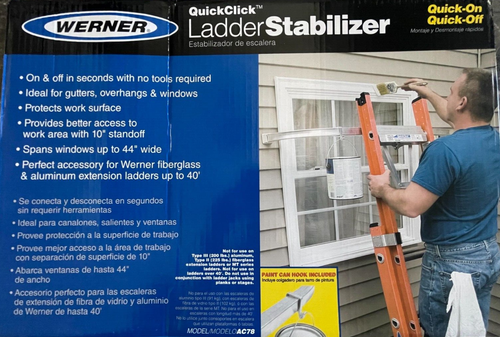 Werner AC78 Quickclick Ladder Stabilizer Aluminum - NO HARDWARE