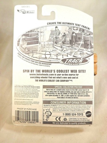 2001 Hot Wheels Collector No #124 LAMBORGHINI DIABLO Purple w/3Sp Unpainted Base - Picture 6 of 6