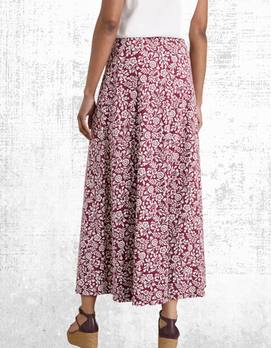 Ex Seasalt Women’s Jersey A-Line Skirt in Sculpted Floral Dulse Rose ( Defect) - Picture 4 of 5