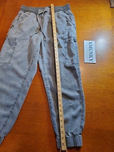 Aerie Pantalone Joggers Donna Medium Chambray Elasticizzato Felpa Grigio Nero - Foto 8 di 16