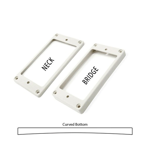 2 White Humbucker Pickup Rings Curved Bottom Frame for Les Paul Epiphone Guitars - Bild 3 von 7