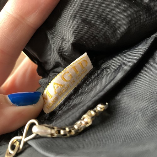 MAGID Vintage Perlen Handtasche 50er Gold Kette schwarz Tasche klein Clutch Abend Vintage - Bild 8 von 8