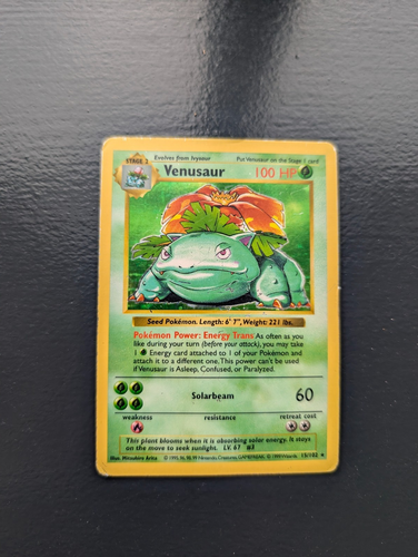 Shadowless Venusaur 15/102 Holo Base Set Pokemon Card RARE
