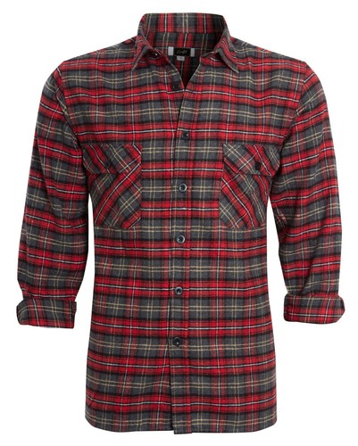 Camicie a scacchi uomo manica lunga Lumberjack flanella lavoro casual con bottoni S -5XL - Foto 14 di 19