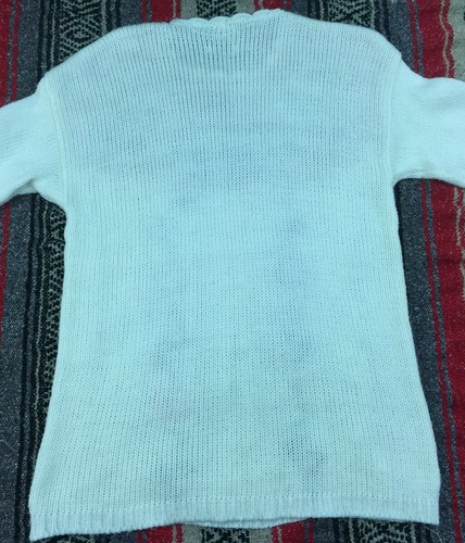 CLASSIC ELEMENTS - Vtg 1990s Oversized White & Pink Mom Sweater, Womens MEDIUM - Picture 8 of 10