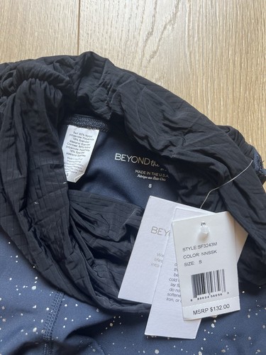 Beyond The Bump By Beyond Yoga Maternity Leggings Navy & Silver Foil Sz Small - Picture 5 of 7