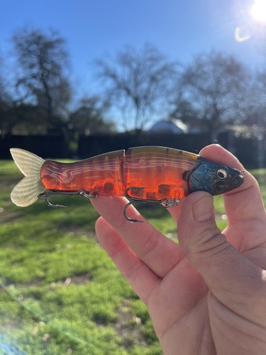 Custom Painted Glide bait slide 135 Premium Blank JUICY BLUEGILL 4x Hooks - Picture 3 of 4