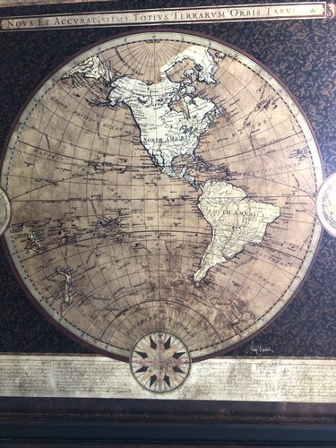 Large 24”x24” Framed Wall Hanging Wooden Map- Rustic/vintage Look. World Map. - Picture 5 of 12