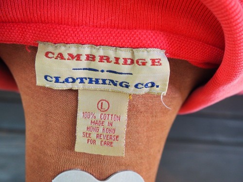 VTG 80s Red Polo Sleeveless Retro Golf Embroider Shirt Top Cambridge Clothing L - Picture 5 of 5