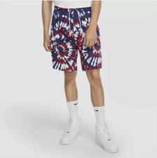 Nike NSW USA Patriotic Throwback Tie Dye Fleece Shorts Size Medium CQ9226-492