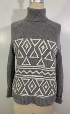 J Crew Sweater Turtleneck Aztec Wool Cashmere Small