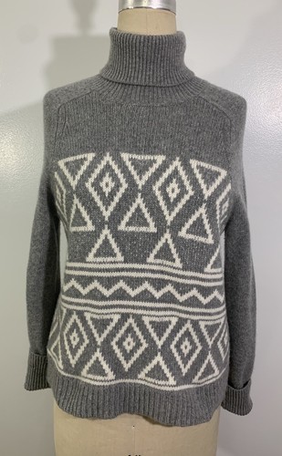 J Crew Sweater Turtleneck Aztec Wool Cashmere Small - Picture 1 of 10