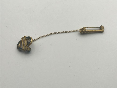 Beta Iota Sigma Pin Faux Pearls Chain Torch Sorority Fraternity Vintage   B8 - Picture 3 of 7
