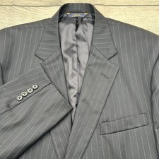 Brooks Brothers Milano 1818 Madison Navy Blue Stripe 2 Btn Blazer 46L 41W Italy