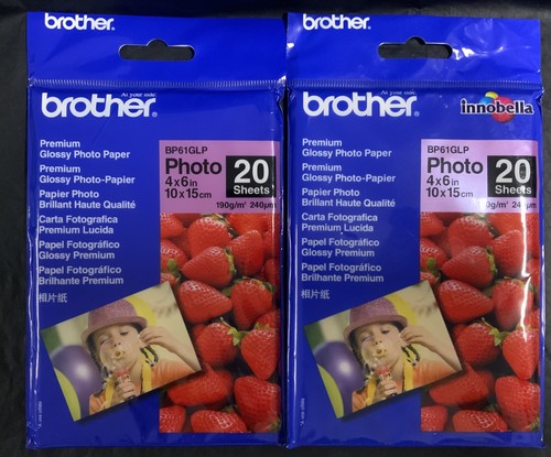 Genuine Brother Premium Glossy Photo Paper 2 Packs x 20 Sheets 10x15cm-BP61GP20 - Picture 3 of 5