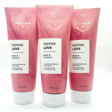3 Pack Bath  Body Works Aromatherapy Inspire Love Rose Vanilla Body Cream 8 oz