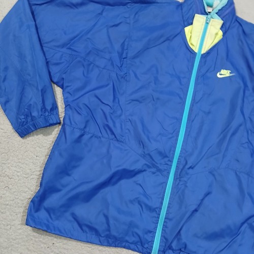 Vintage Nike Jacket Mens Extra Large Blue Track Windbreaker 80s Hooded Vented - Picture 3 of 24