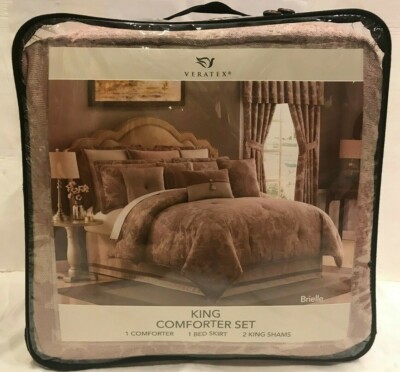 Veratex Luxuriously Oversized Comforter Set Brielle King Brand New Veratex Luxuriously Oversized Comforter, Bedding Oversized Comforter Sets