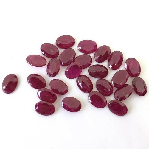 100% Matching Color Natural Ruby Oval Size 7x5 mm Cut Faceted Loose Gemstone5228 - Picture 3 of 5