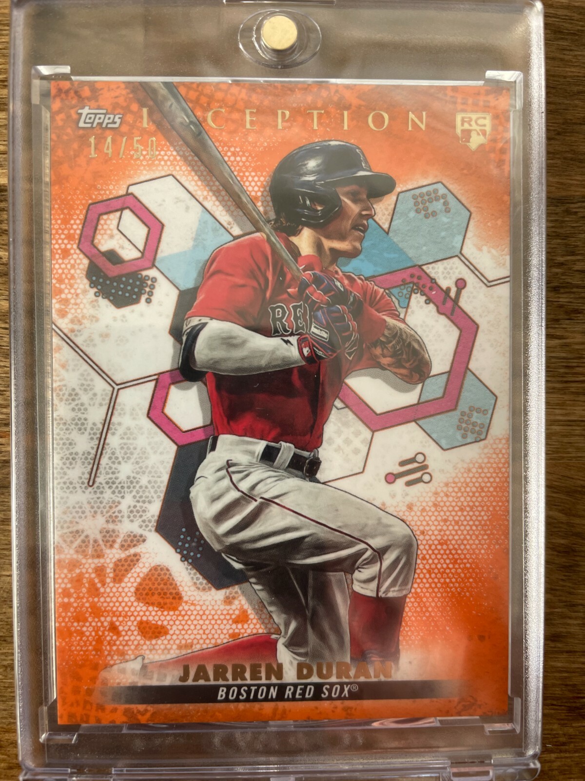 2022 Topps Inception #14 Jarren Duran Orange Rookie Insert Card /50 - Red Sox