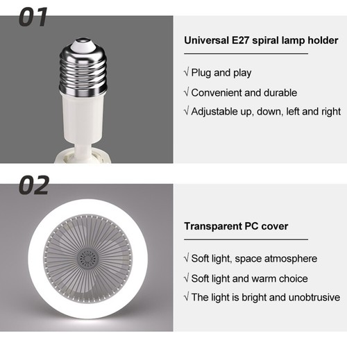 3 Speeds Smart Aromatherapy Ceiling Fan Light E27 Converter Base w/ Remote - Picture 12 of 16
