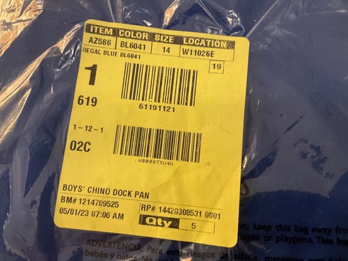 NWT Crewcuts JCrew blue long pants size 14 boys cotton new with tags - Picture 2 of 6