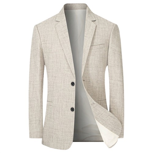 Mens Suit Tops Business Casual Suits Blazer Slim Fit Two Button Tuxedo Jackets - Imagen 7 de 15